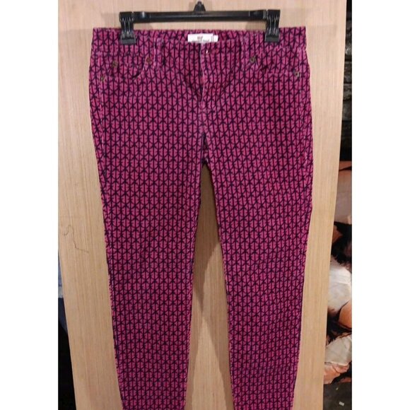 Vineyard Vines Size 4 Womens Corduroy PantsPink Anchor Novelty Print‎ Slim Leg - Picture 2 of 7